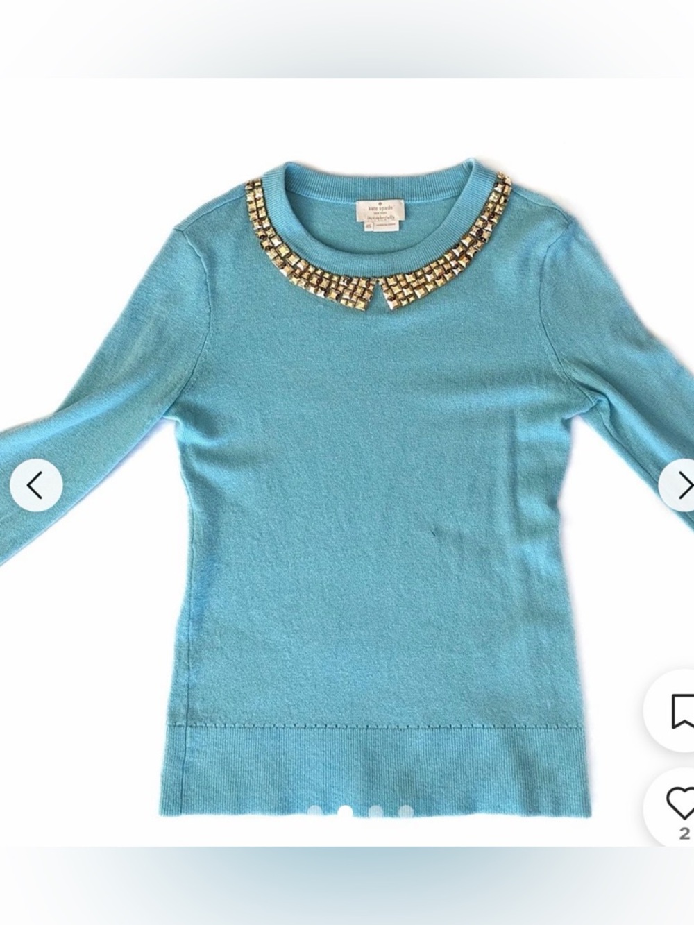 Kate Spade Living Colorfully Cashmere Blend Sweater Size M - Picture 2 of 6